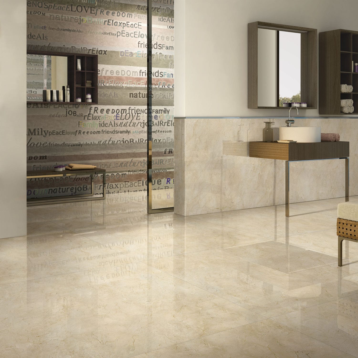 Crema Marfil Marble in a Kitchen