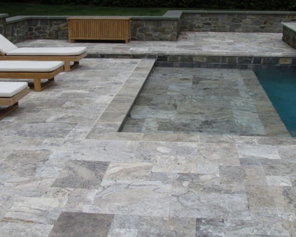 Silver Travertine wall cladding application