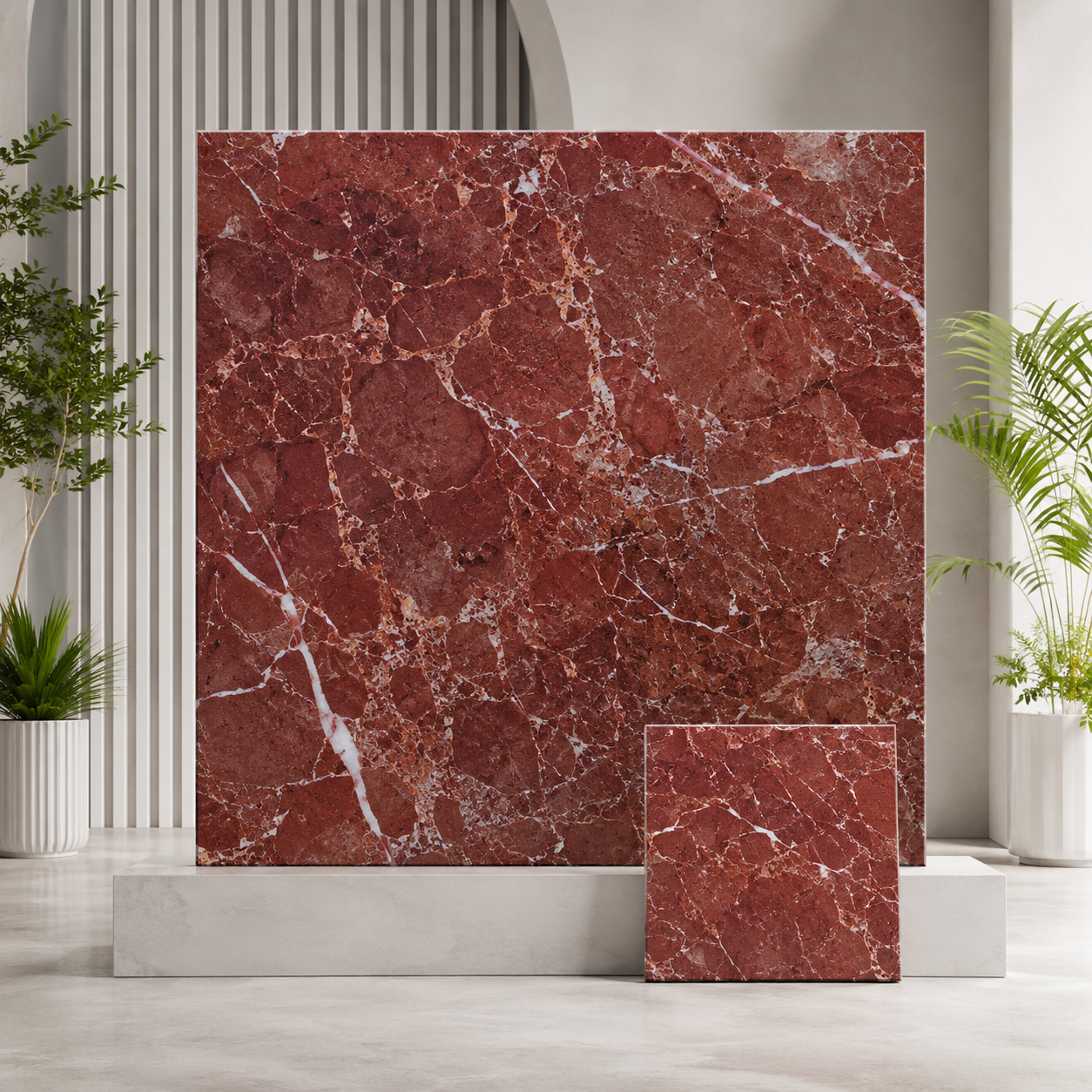 Slab view related to Elazig Cherry Red Marble: A Unique Natural Stone from Türkiye
